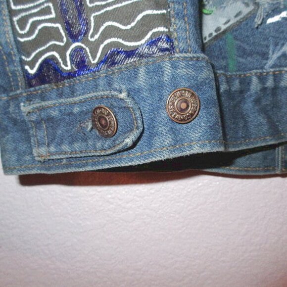 90s Vtg Levis Jacket Mens Size S Jean Denim Trucker Ghost Y2K Grunge USA Made - Picture 12 of 12